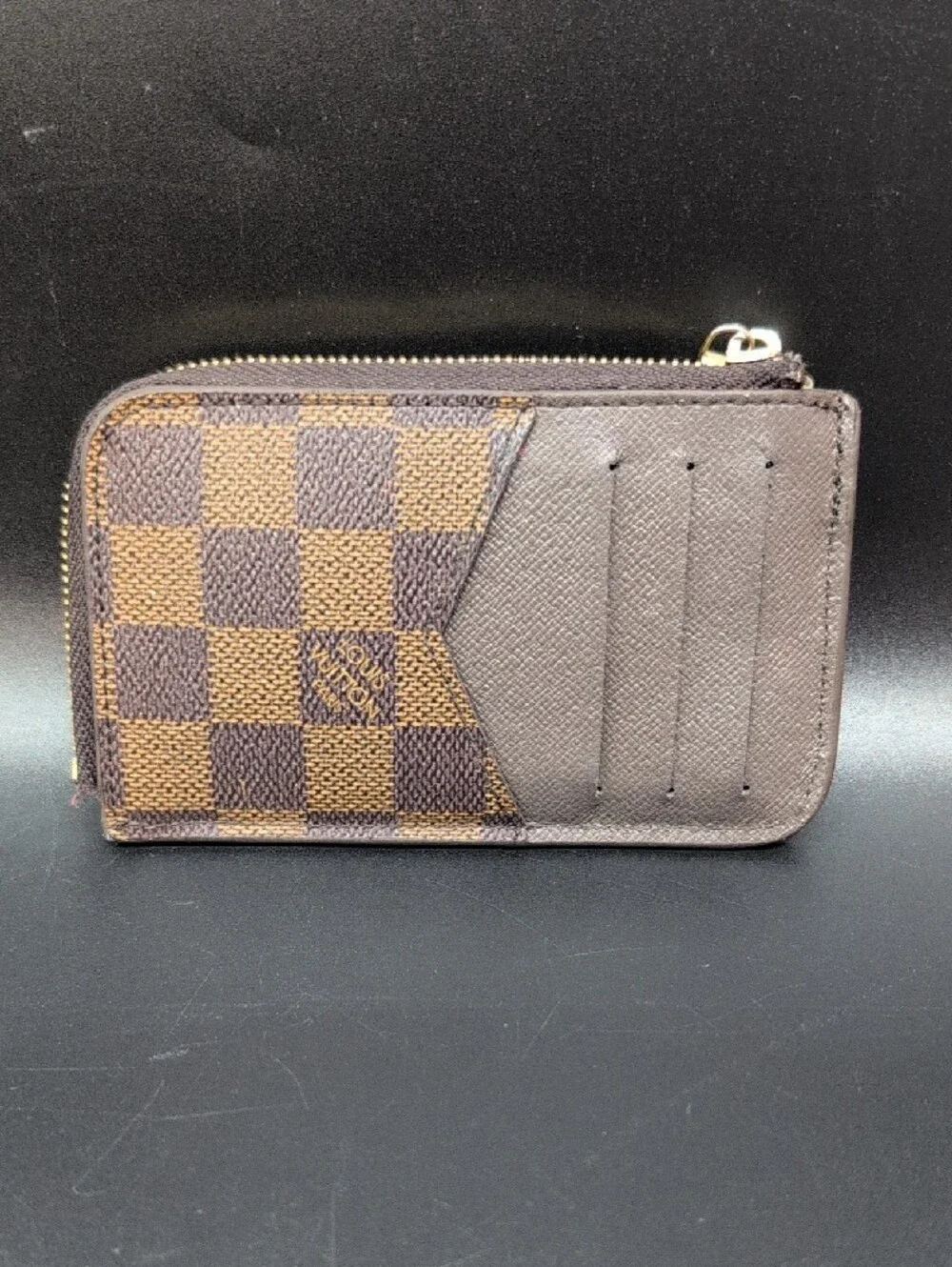 Louis Vuitton Damier Ebene Pattern Coated Canvas Card Holder Recto Verso